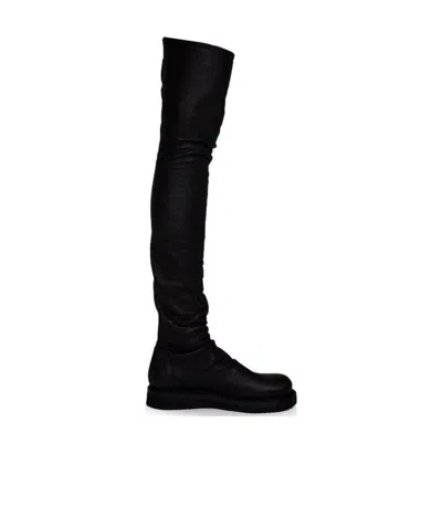 Rick Owens Old Stretch Over-the-knee Boots In Black