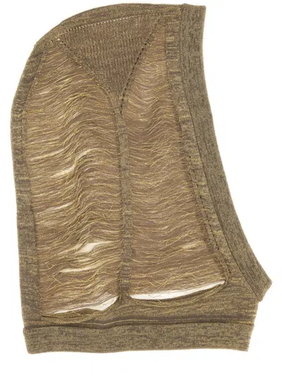 Rick Owens Olive Textured Winter Hat In Red