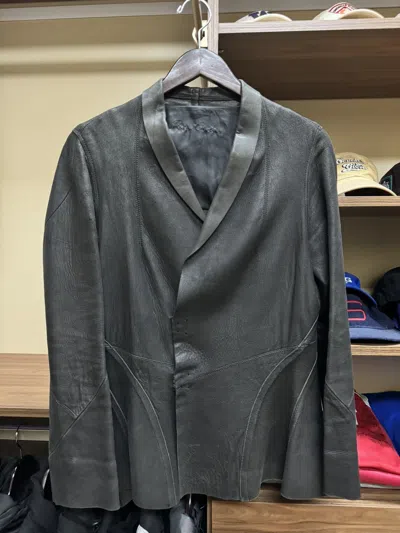 Pre-owned Rick Owens Olmar & Mirta Leather Jacket In Green