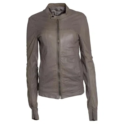Pre-owned Rick Owens , Olmar & Mirta Leather Jacket In Grey In Gray
