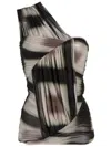 Rick Owens Ombré-effect Asymmetric Draped Top In Schwarz