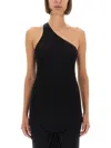 Rick Owens One-shoulder Floor-length Fitted Dress In Black