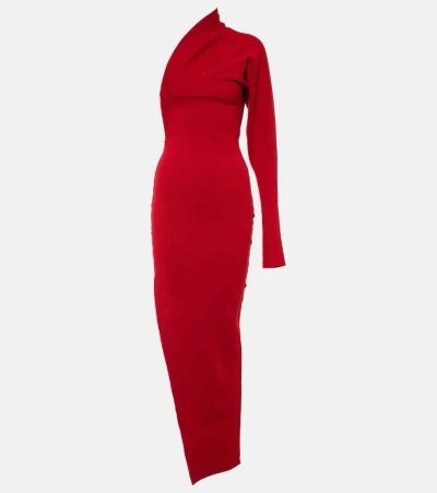 Rick Owens One-shoulder Asymmetric Maxi Dress In Red