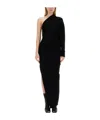 Rick Owens One-shoulder Column Maxi Dress In Black