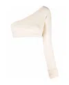 Rick Owens One-shoulder White Cropped Top In White