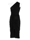 Rick Owens One-shoulder Draped Dress In Black