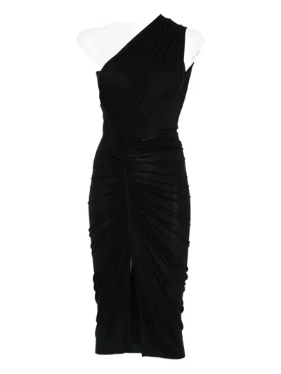 Rick Owens One-shoulder Draped Dress In Black