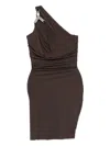 Rick Owens One-shoulder Draped Dress In Brown
