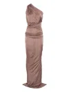 Rick Owens One-shoulder Draped Dress In Pink