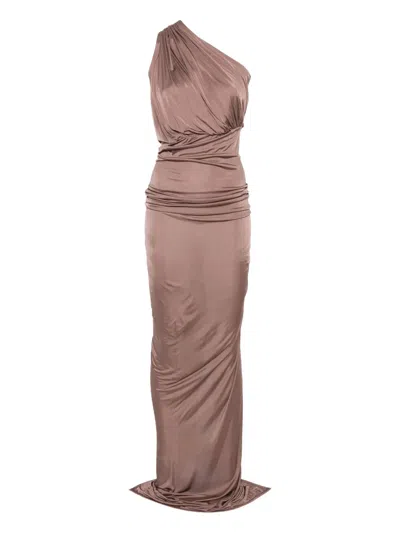Rick Owens One-shoulder Draped Dress In Pink