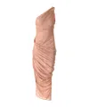 Rick Owens One-shoulder Draped Midi Dress In Pink