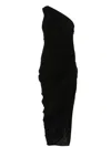 Rick Owens Draped Midi Dress In Schwarz