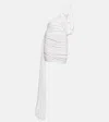 Rick Owens One-shoulder Draped Minidress In Milk