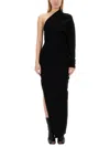 Rick Owens One-shoulder Column Maxi Dress In Black