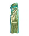 Rick Owens One-shoulder Iridescent Midi Dress In Green