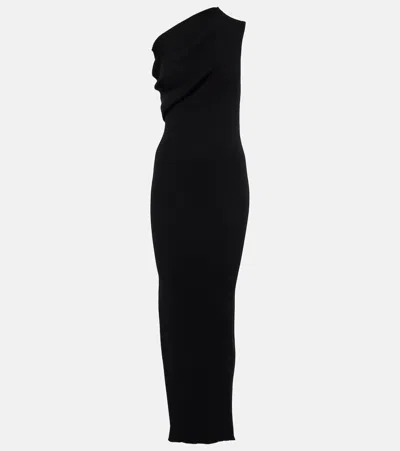 RICK OWENS ONE-SHOULDER JERSEY MAXI DRESS