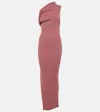 Rick Owens One-shoulder Jersey Maxi Dress In Pink