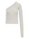 Rick Owens One-shoulder Long-sleeve Top In White