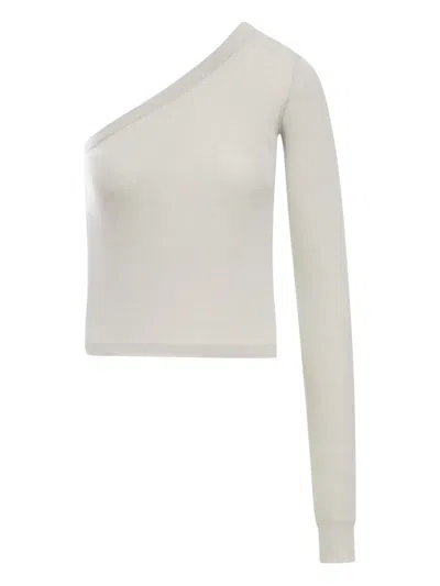 RICK OWENS ONE-SHOULDER LONG-SLEEVE TOP