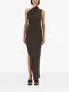Rick Owens One-shoulder Maxi Dress In Gray