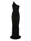 Rick Owens One-shoulder Ruched Dress In Black
