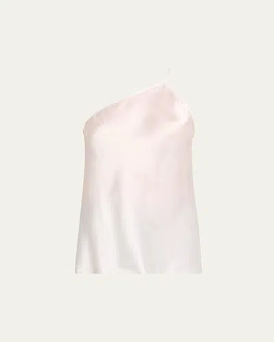 Rick Owens One-shoulder Satin Slip Top In White