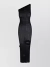 Rick Owens One Shoulder Sheer Midi Dress
