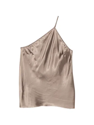 Rick Owens One-shoulder Top In Brown