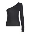 Rick Owens One-shoulder Ziggy Crop Top In Black