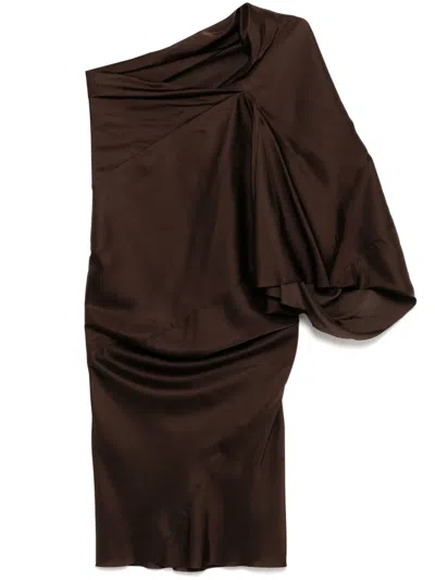 Rick Owens One Sleeve Top In Brown