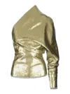 Rick Owens One-sleeved Top With Sequins Tops Yellow In Green