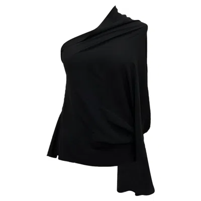 Rick Owens One-shoulder Blouse In Black Acetate