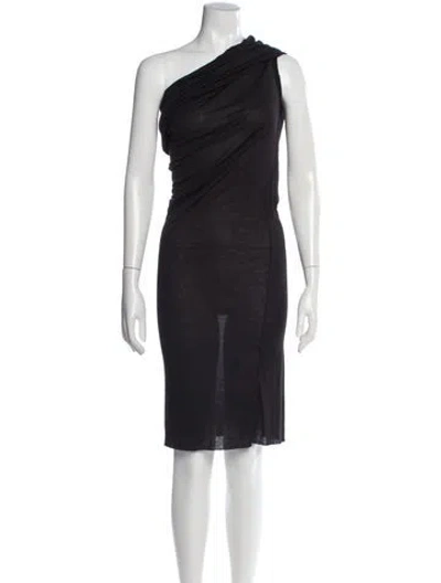 Pre-owned Rick Owens One-shoulder Knee-length Dress In Blue