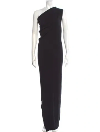 Pre-owned Rick Owens One-shoulder Long Dress In Black