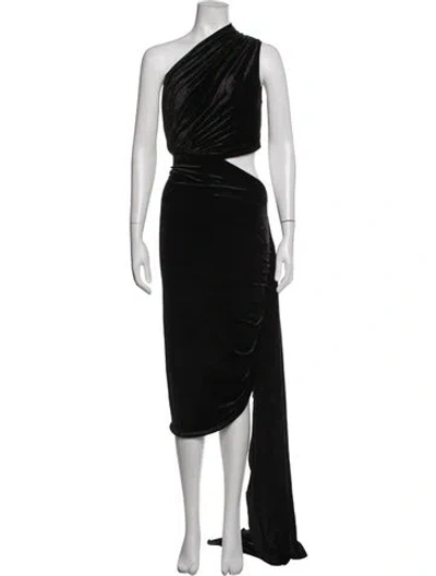 Pre-owned Rick Owens One-shoulder Long Dress In Black