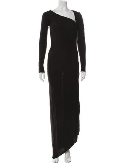 Pre-owned Rick Owens One-shoulder Long Dress In Multi