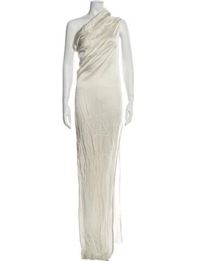 Pre-owned Rick Owens One-shoulder Long Dress In Neutral