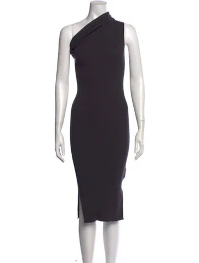 Pre-owned Rick Owens One-shoulder Midi Length Dress In Gray