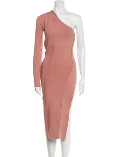 Pre-owned Rick Owens One-shoulder Midi Length Dress W/ Tags In Pink