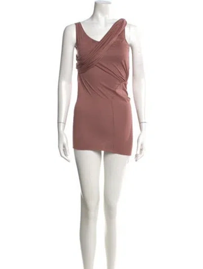 Pre-owned Rick Owens One-shoulder Mini Dress W/ Tags In Pink