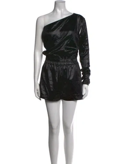 Pre-owned Rick Owens One-shoulder Romper In Black