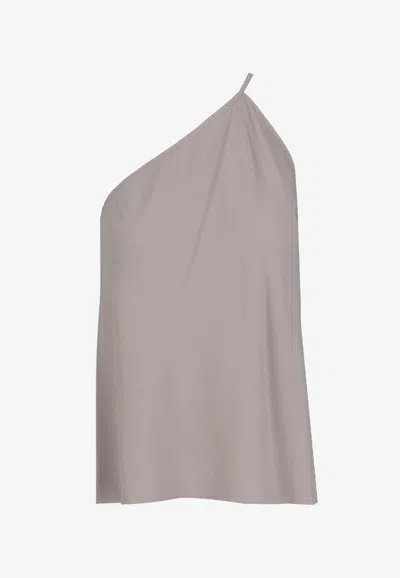 Rick Owens One-shoulder Slip Top In Pearl