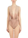 Rick Owens Open Back Deep V-neck Bodysuit In Multicolour