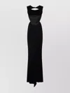 Rick Owens Open Back Gown Long Dress In Black