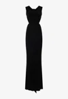 Rick Owens Black Evening Dress With Deep V-neckline And Cutout Detail In Black