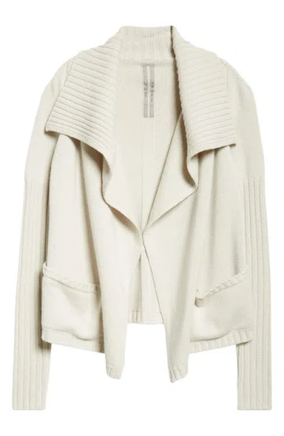 Rick Owens Open Front Cashmere Cardigan In Dinge
