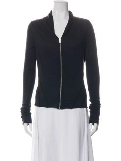 Pre-owned Rick Owens Open Front Long Sleeve Top In Black