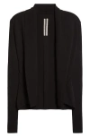 Rick Owens Womens Black Wrap-front Relaxed-fit Wool Cardigan In Black