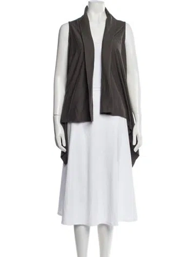 Pre-owned Rick Owens Open Front Sleeveless Top In Gray