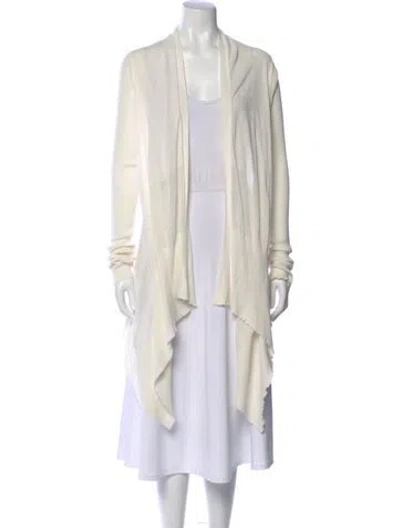 Pre-owned Rick Owens Open Front Sweater In White